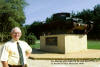 The Memorial founder Les Dinning with a replica of his Cromwell Tank "Little Audrey" while he served with the 1st Royal Tank Regiment from Normandy to Berlin 1944-45