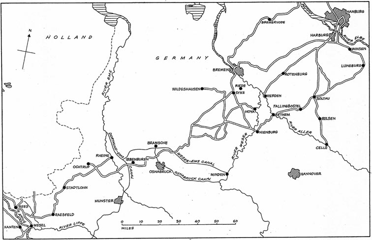 Final advance through Germany to Bremen and Hamburg