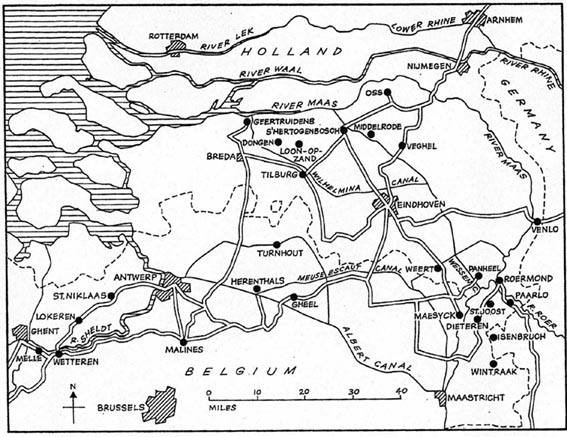 Map of North Belgium and Holland