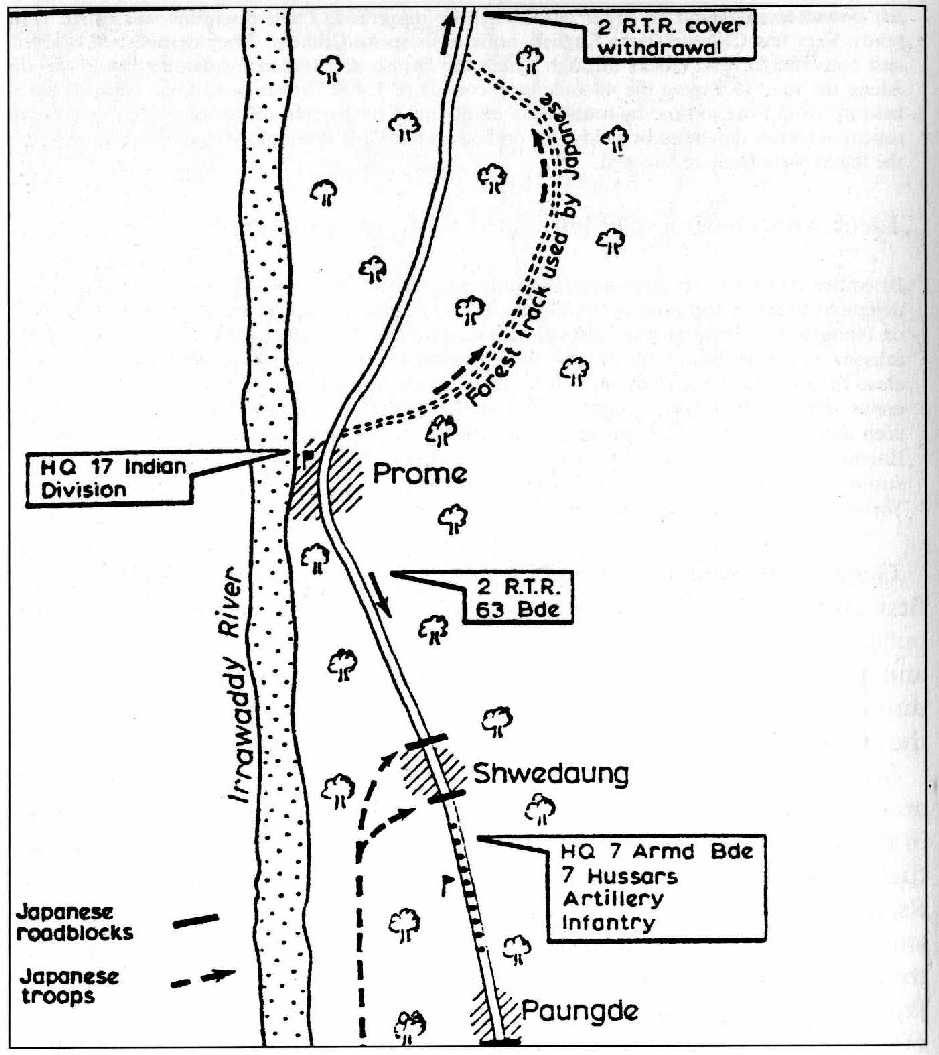 Map of the Battle of Shwedaung