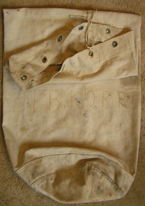 Picture courtesy of Allan Wade of a kitbag belonging to Alexander Laing Porteous, who served with the Essex Regiment and King's Own Royal Rifles in N. Africa, Sicily and Italy.