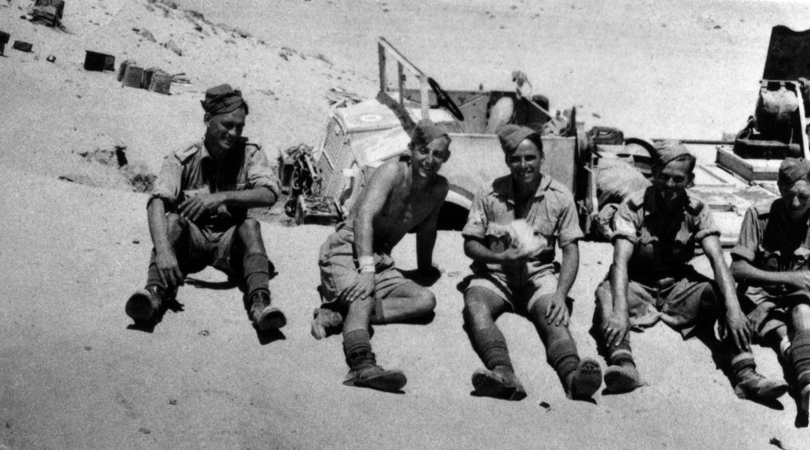 2 pdr Portee Crew resting by their vehicle